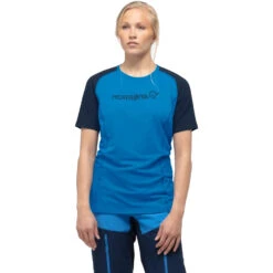 Norrona Fjørå Equaliser Lightweight T-Shirt Dames - Indigo Night/Campanula