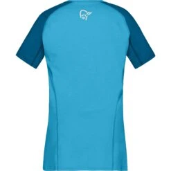 Norrona Fjørå Equaliser Lightweight T-Shirt Dames - Mykonos Blue/Aquarius -Norrona norrona fjora equaliser lightweight t shirt women mykonos blue aquarius 2 1342211