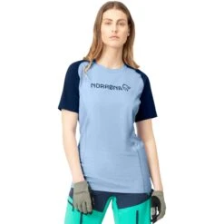 Norrona Fjørå Equaliser Lightweight T-Shirt Dames - Serenity/Indigo Night