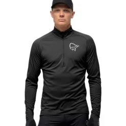 Norrona Fjørå Equaliser Zip Top Shirt Met Lange Mouwen Heren - Caviar