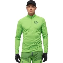 Norrona Fjørå Equaliser Zip Top Shirt Met Lange Mouwen Heren - Foliage/Treetop