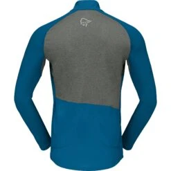 Norrona Fjørå Equaliser Zip Top Shirt Met Lange Mouwen Heren - Mykonos Blue/Castor Grey -Norrona norrona fjora equaliser long sleeve zip top men mykonos blue castor grey 2 1342509