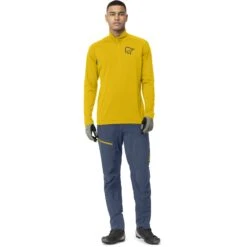Norrona Fjørå Equaliser Zip Top Shirt Met Lange Mouwen Heren - Sulphur/Vintage Indigo -Norrona norrona fjora equaliser long sleeve zip top men sulphur vintage indigo 2 1463007
