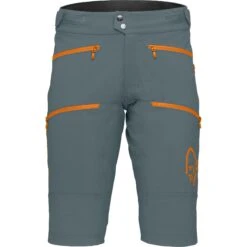 Norrona Fjørå Flex1 Heavy Duty Short Heren - North Atlantic/Orange Popsicle