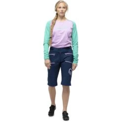 Norrona Fjørå Flex1 Heavy Duty Short Dames - Indigo Night/Violet Tulle -Norrona norrona fjora flex1 heavy duty shorts women indigo night violet tulle 7 903605