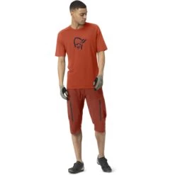 Norrona Fjørå Wool T-Shirt Heren - Rooibos Tea/Indigo Night -Norrona norrona fjora wool t shirt men rooibos tea indigo night model 1 1399796