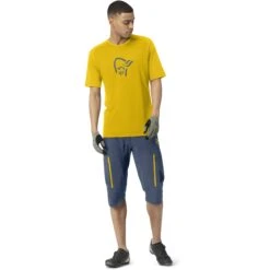 Norrona Fjørå Wool T-Shirt Heren - Sulphur/Vintage Indigo -Norrona norrona fjora wool t shirt men sulphur vintage indigo model 1 1399798