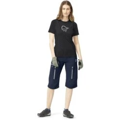 Norrona Fjørå Wool T-Shirt Dames - Caviar -Norrona norrona fjora wool t shirt women caviar model 1 1399779