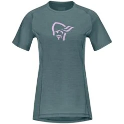 Norrona Fjørå Wool T-Shirt Dames - North Atlantic