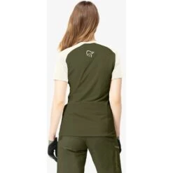 Norrona Fjørå Wool T-Shirt Dames - North Atlantic -Norrona norrona fjora wool t shirt women olive night snowdrop 5 1127024