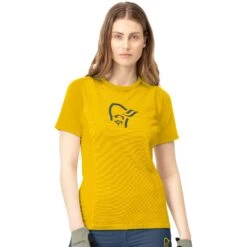Norrona Fjørå Wool T-Shirt Dames - Sulphur