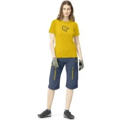 Norrona Fjørå Wool T-Shirt Dames - Sulphur -Norrona norrona fjora wool t shirt women sulphur model 1 1399790