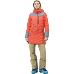 Norrona Lofoten Primaloft80 Anorak Jas Dames - Orange Alert/Blue Fog -Norrona norrona lofoten primaloft80 anorak jacket women orange alert blue fog 3 1255991