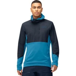 Norrona Lofoten Thermal Pro Hood Trui Heren - Hawaiian Surf/Indigo Night