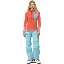 Norrona Lofoten Thermal Pro Hood Trui Dames - Orange Alert/Peach Amber -Norrona norrona lofoten thermal pro hood pullover women orange alert peach amber 2 1256028