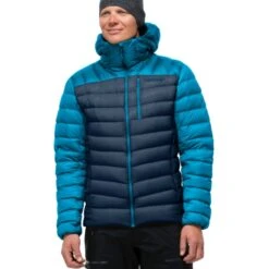 Norrona Lyngen Down850 Hood Donsjas Heren - Hawaiian Surf/Indigo Night