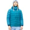 Norrona Lyngen Down850 Hood Donsjas Dames - Aquarius/Hawaiian Surf