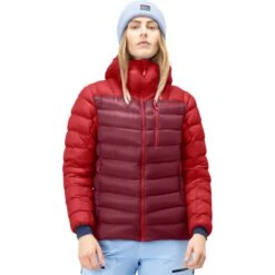 Norrona Lyngen Down850 Hood Donsjas Dames - True Red/Rhubarb