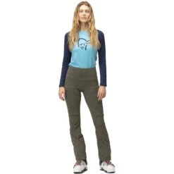 Norrona Lyngen Equaliser Stretch Tights Skibroek Dames - Olive Night -Norrona norrona lyngen equaliser stretch ski tights women olive night 3 1256397