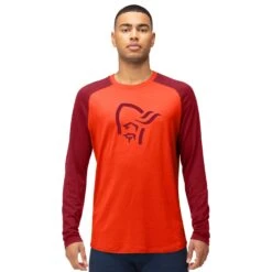 Norrona PureUll Hemd Met Lange Mouwen Heren - Arednalin/Rhubarb