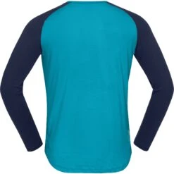 Norrona PureUll Hemd Met Lange Mouwen Heren - Hawaiian Surf/Indigo Night -Norrona norrona pureull long sleeve baselayer men hawaiian surf indigo night 2 1257548