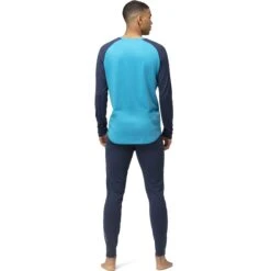 Norrona PureUll Hemd Met Lange Mouwen Heren - Hawaiian Surf/Indigo Night -Norrona norrona pureull long sleeve baselayer men hawaiian surf indigo night 4 1257550