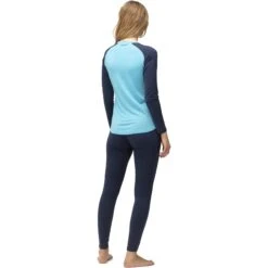 Norrona PureUll Hemd Met Lange Mouwen Dames - Aquarius/Indigo Night -Norrona norrona pureull long sleeve baselayer women aquarius indigo night 4 1257613