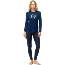 Norrona PureUll Hemd Met Lange Mouwen Dames - Indigo Night -Norrona norrona pureull long sleeve baselayer women indigo night 2 1463439