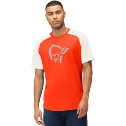 Norrona PureUll Hemd Met Korte Mouwen Heren - Arednalin/Snowdrop