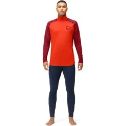 Norrona PureUll Zip Neck Hemd Met Lange Mouwen Heren - Arednalin/Rhubarb -Norrona norrona pureull zip neck baselayer men arednalin rhubarb 4 1518596