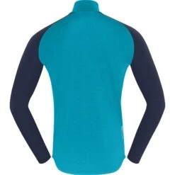 Norrona PureUll Zip Neck Hemd Met Lange Mouwen Heren - Hawaiian Surf/Indigo Night -Norrona norrona pureull zip neck baselayer men hawaiian surf indigo night 2 1257925
