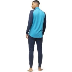 Norrona PureUll Zip Neck Hemd Met Lange Mouwen Heren - Hawaiian Surf/Indigo Night -Norrona norrona pureull zip neck baselayer men hawaiian surf indigo night 4 1257928