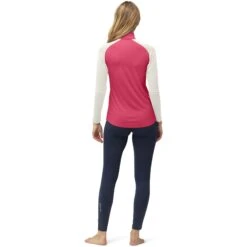 Norrona PureUll Zip Neck Hemd Met Lange Mouwen Dames - Honeysuckle/Snowdrop -Norrona norrona pureull zip neck baselayer women honeysuckle snowdrop 4 1257969