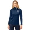 Norrona PureUll Zip Neck Hemd Met Lange Mouwen Dames - Indigo Night