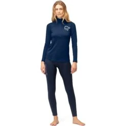 Norrona PureUll Zip Neck Hemd Met Lange Mouwen Dames - Indigo Night -Norrona norrona pureull zip neck baselayer women indigo night 2 1463506