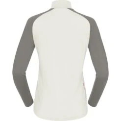 Norrona PureUll Zip Neck Hemd Met Lange Mouwen Dames - Snowdrop/Castor Grey -Norrona norrona pureull zip neck baselayer women snowdrop castor grey 2 1257977