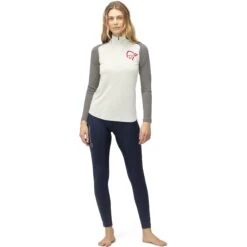 Norrona PureUll Zip Neck Hemd Met Lange Mouwen Dames - Snowdrop/Castor Grey -Norrona norrona pureull zip neck baselayer women snowdrop castor grey 3 1257978