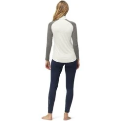 Norrona PureUll Zip Neck Hemd Met Lange Mouwen Dames - Snowdrop/Castor Grey -Norrona norrona pureull zip neck baselayer women snowdrop castor grey 4 1257979