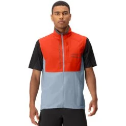 Norrona Senja Aero90 Vest Heren - Arednalin/Blue Fog