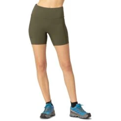 Norrona Senja Equaliser Stretch 6 Inch Tight Dames - Olive Night/Caviar