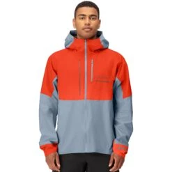 Norrona Senja Gore-Tex Active Jas Heren - Arednalin/Blue Fog