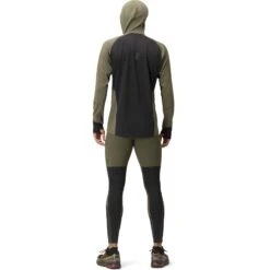 Norrona Senja Warm1 Hood Fleece Trui Heren - Olive Night -Norrona norrona senja warm1 hood men olive night model 2 1400008