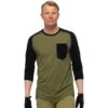 Norrona Skibotn Wool 3/4 T-Shirt Heren - Olive Drab