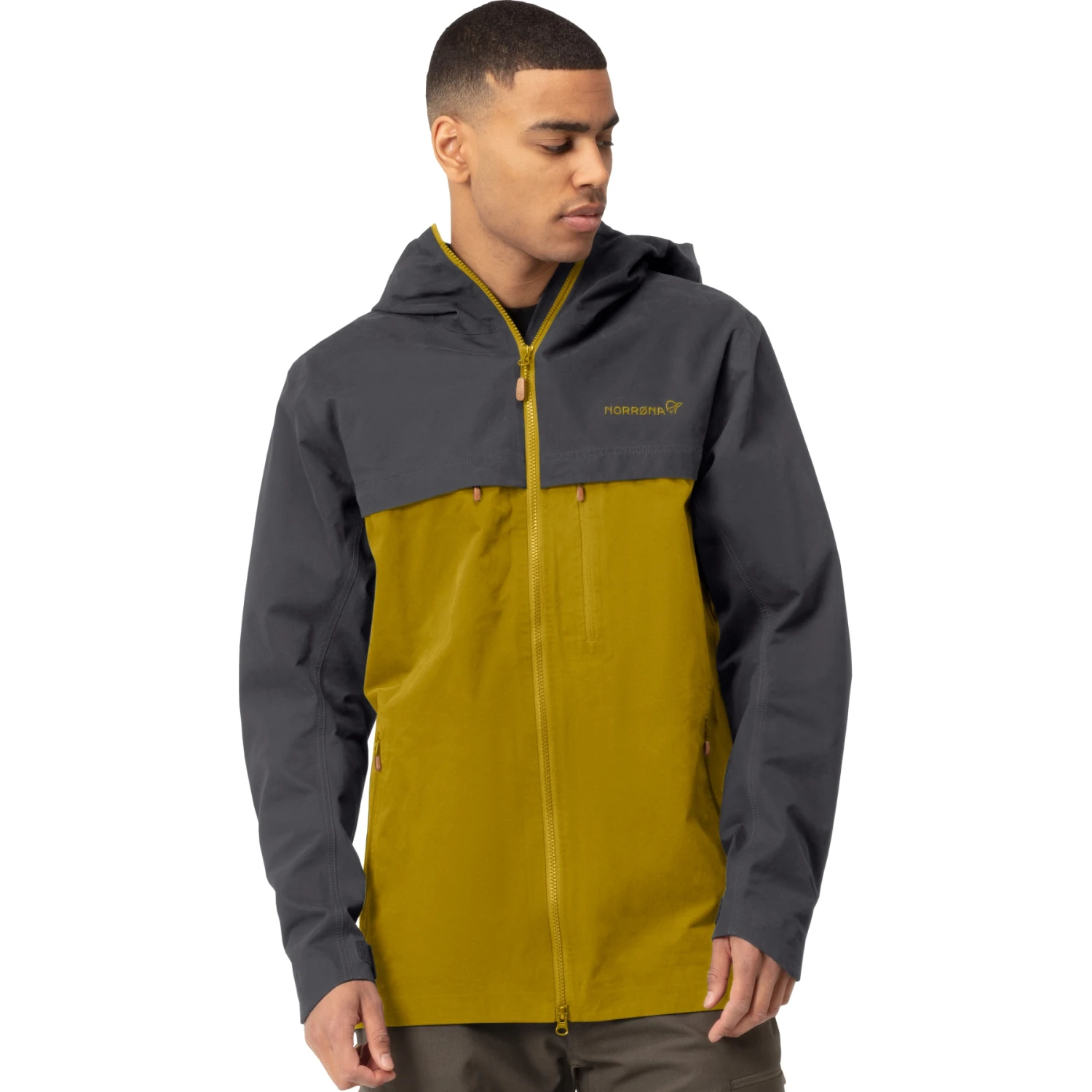 Norrona Svalbard Cotton Jas Heren - Slate Grey/Golden Palm 1 Norrona Svalbard Cotton Jas Heren - Slate Grey/Golden Palm