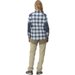 Norrona Svalbard Flanellen Overhemd Dames - Blue Fog/Indigo Night -Norrona norrona svalbard damen flanellhemd blue fog indigo night model 2 1400028