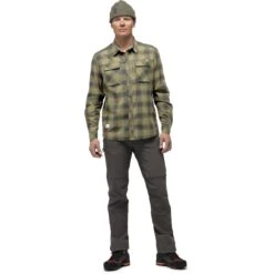 Norrona Svalbard Flanellen Overhemd Heren - Olive Drab/Slate Grey -Norrona norrona svalbard flannel shirt men olive drab slate grey 2 1464356