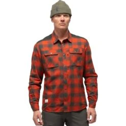 Norrona Svalbard Flanellen Overhemd Heren - Rooibos Tea/Slate Grey