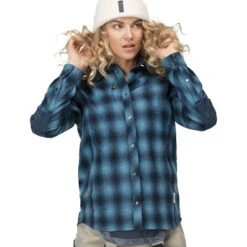 Norrona Tamok Wool Overhemd Dames - Indigo Night