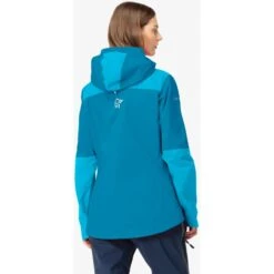 Norrona Trollveggen Gore-Tex Pro Light Jas Dames - Hawaiian Surf/Aquarius -Norrona norrona trollveggen gore tex pro light jacket women hawaiian surf aquarius model 2 1151531