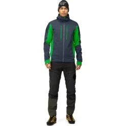Norrona Trollveggen Powerstretch Pro Zip Hood Jas Heren - Cool Black/Classic Green -Norrona norrona trollveggen powerstretch pro zip hood jacket men cool black classic green 4 1518983